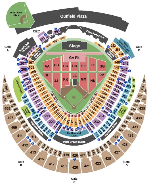 GUNS N ROSES Seating Map Seating Chart