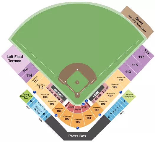 BASEBALL Seating Map Seating Chart