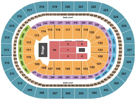 ENDSTAGE PIT Seating Map Seating Chart