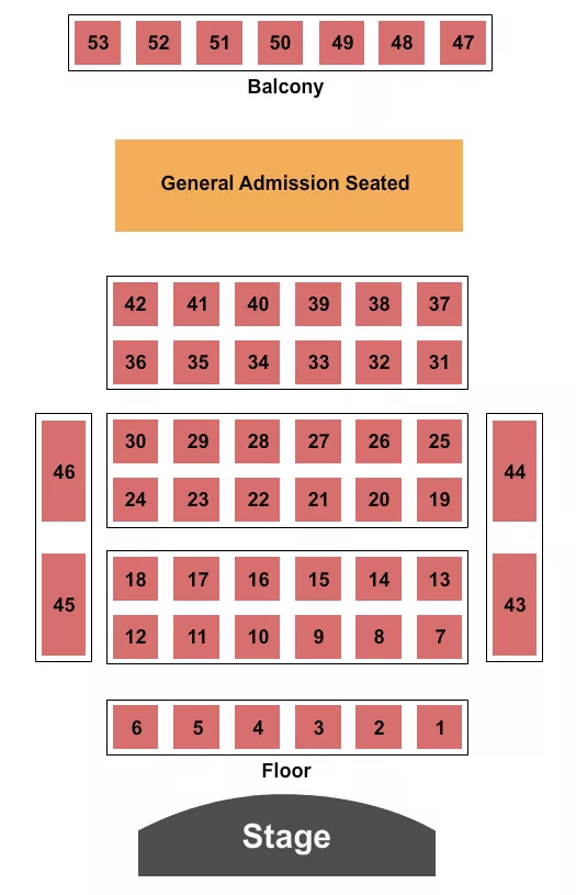 ENDSTAGE 2 Seating Map Seating Chart