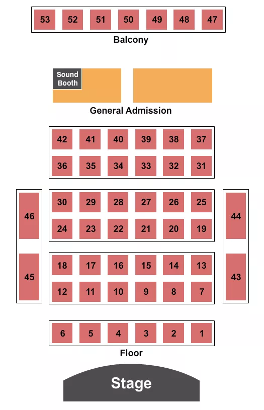 ENDSTAGE Seating Map Seating Chart