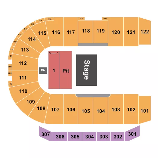 ENDSTAGE PIT Seating Map Seating Chart