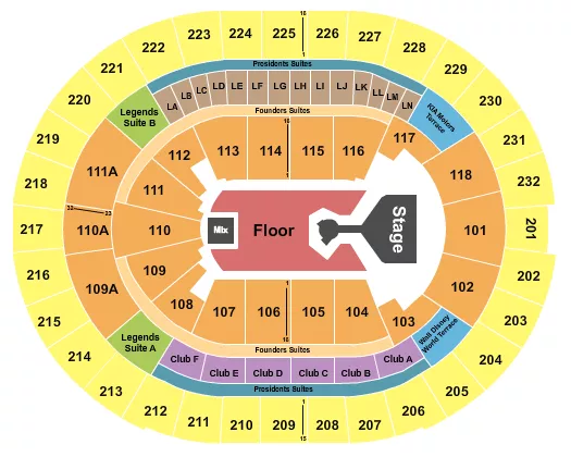 DON TOLIVER Seating Map Seating Chart