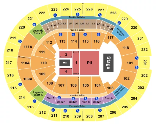 ENDSTAGE PIT 3 Seating Map Seating Chart
