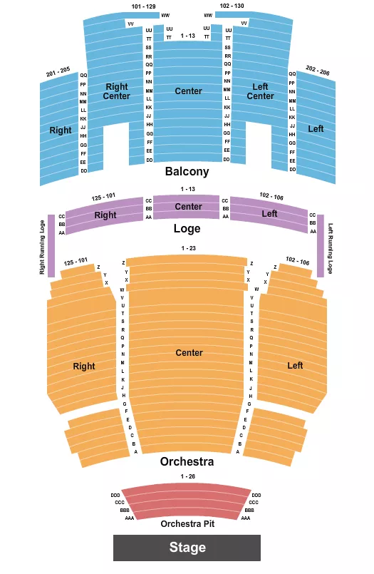 END STAGE Seating Map Seating Chart