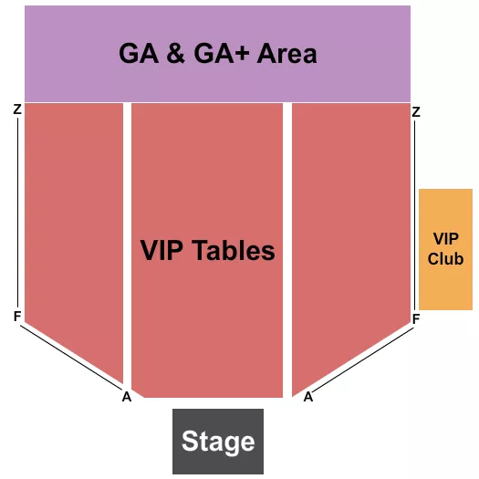PRINCES ISLAND PARK ENDSTAGE VIP RES GA GA Seating Map Seating Chart