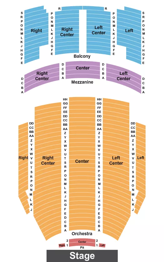 END STAGE Seating Map Seating Chart