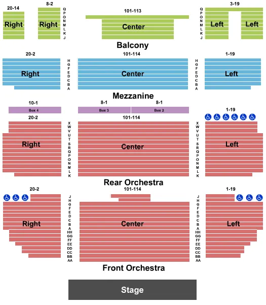 END STAGE Seating Map Seating Chart