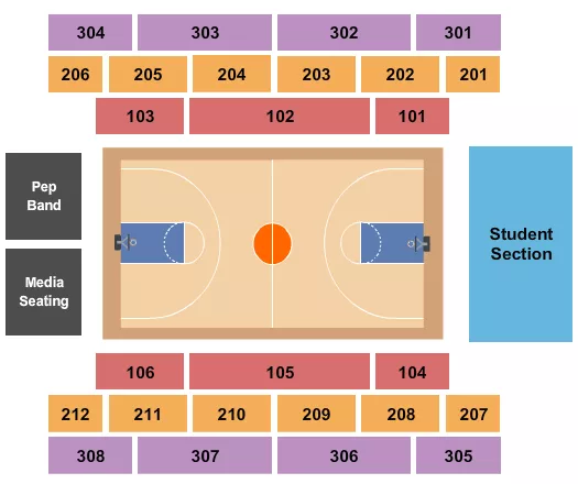BASKETBALL Seating Map Seating Chart
