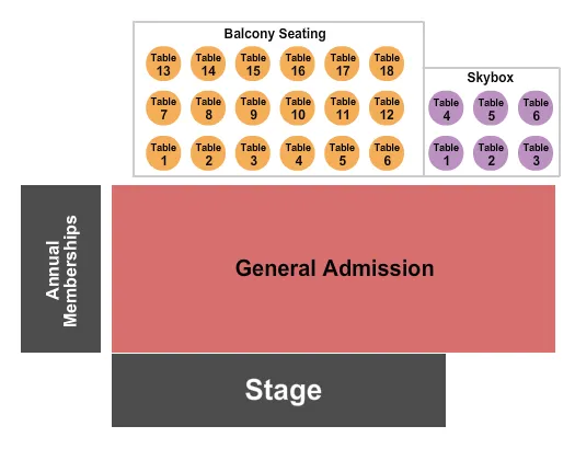 KNITTING FACTORY CONCERT HOUSE BOISE GA FLOOR RESV TABLES Seating Map Seating Chart
