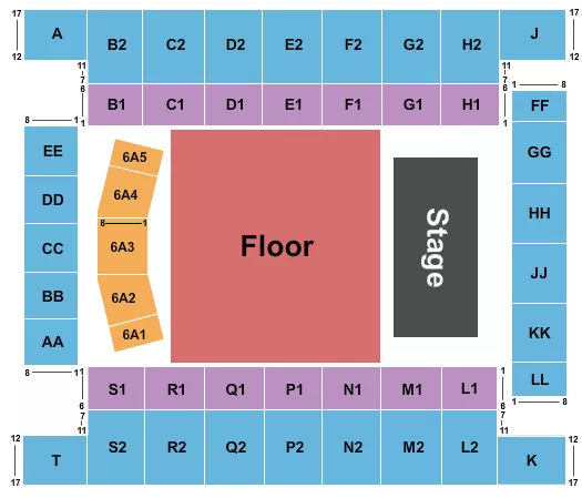ENDSTAGE GA FLOOR Seating Map Seating Chart