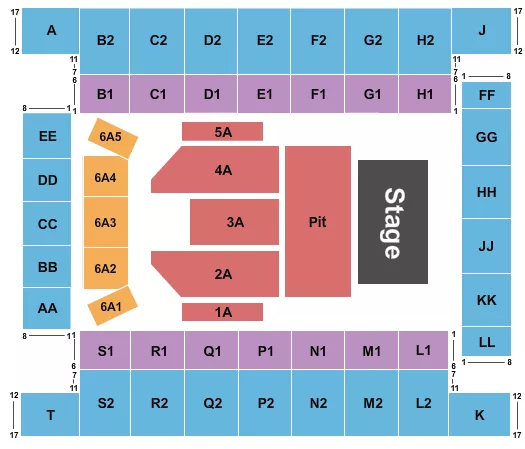 ENDSTAGE GA PIT 2 Seating Map Seating Chart
