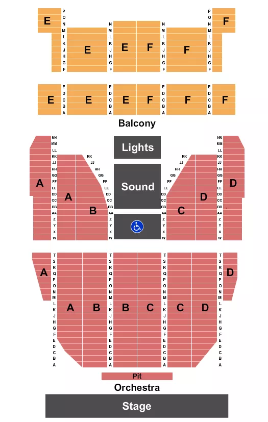 END STAGE Seating Map Seating Chart