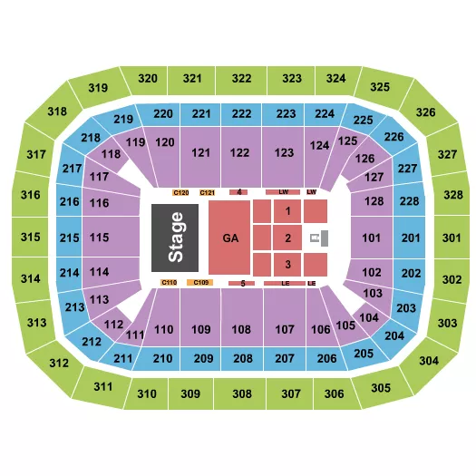 ENDSTAGE GA FLR 1 3 Seating Map Seating Chart