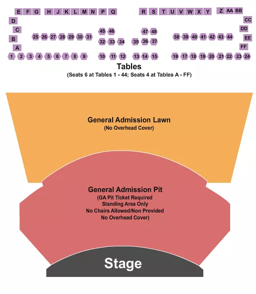 ENDSTAGE GA TABLES 2 Seating Map Seating Chart