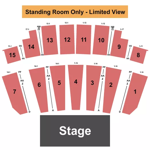 ENDSTAGE SRO Seating Map Seating Chart