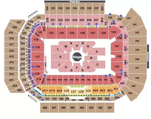 CENTER STAGE Seating Map Seating Chart