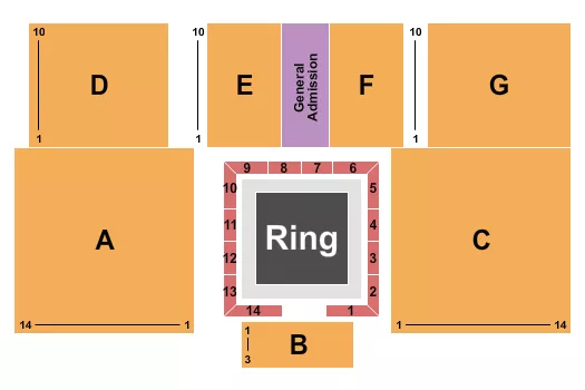 LAUBERGE CASINO HOTEL BATON ROUGE WRESTLING Seating Map Seating Chart