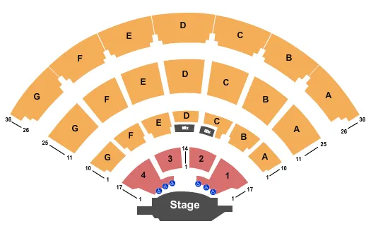 LB DAY AMPHITHEATER END STAGE Seating Map Seating Chart