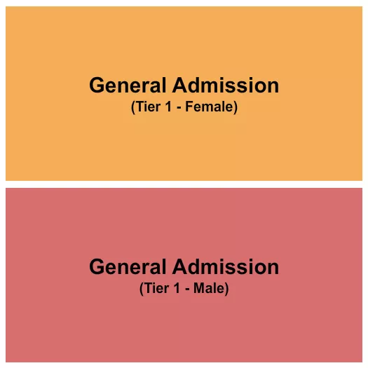 GENERAL ADMISSION M F Seating Map Seating Chart