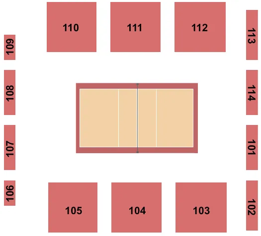 LN FEDERAL CREDIT UNION ARENA VOLLEYBALL Seating Map Seating Chart
