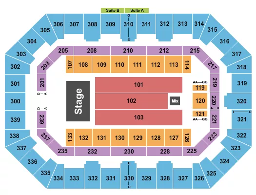 ENDSTAGE 4 SUITES A B Seating Map Seating Chart