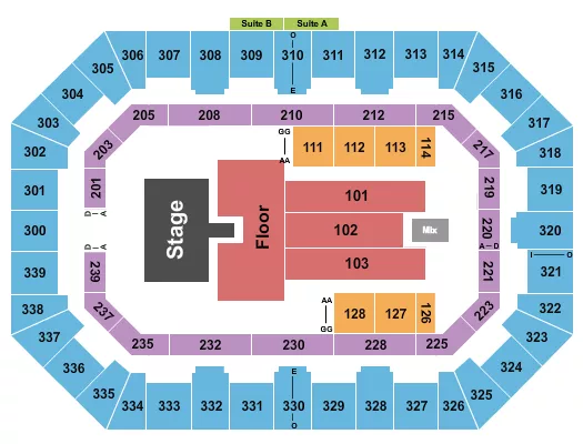GODSMACK Seating Map Seating Chart