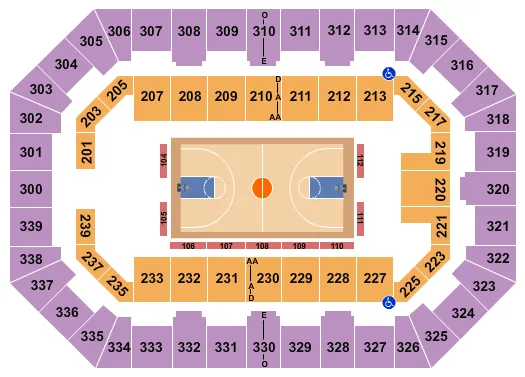 THE HARLEM GLOBETROTTERS Seating Map Seating Chart