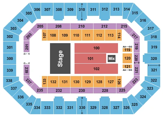 REO SPEEDWAGON Seating Map Seating Chart