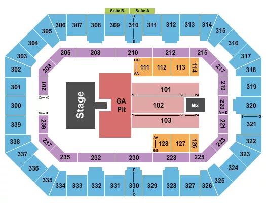 SUGARLAND Seating Map Seating Chart