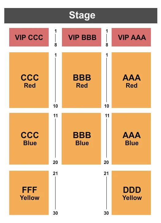 ENDSTAGE RESERVED Seating Map Seating Chart