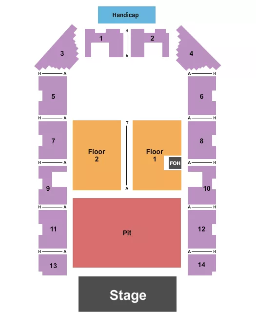 ENDSTAGE GA PIT Seating Map Seating Chart