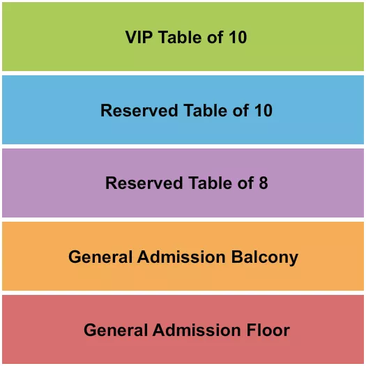 GA FLOOR GA BALCONY TABLES Seating Map Seating Chart