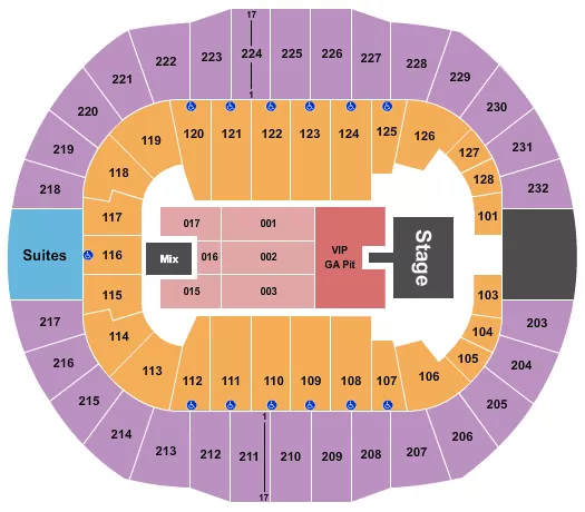 CODY JOHNSON Seating Map Seating Chart
