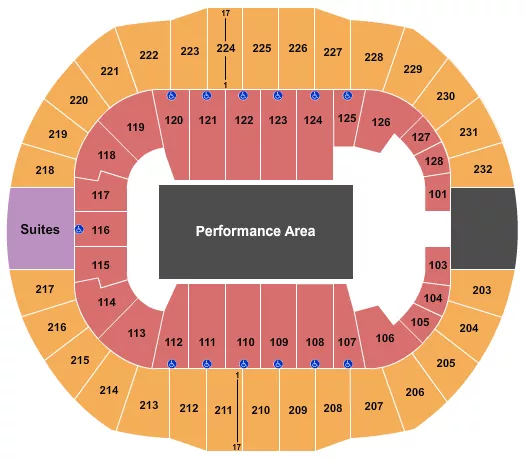 PERFORMANCE AREA Seating Map Seating Chart