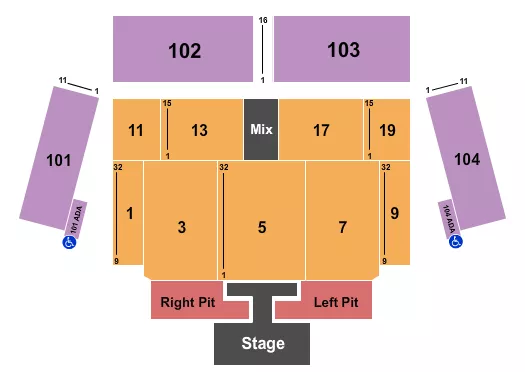 ENDSTAGE PIT SPLIT Seating Map Seating Chart