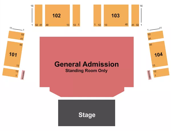 ENDSTAGE GA Seating Map Seating Chart