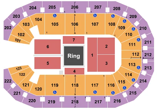 ALL ELITE WRESTLING Seating Map Seating Chart