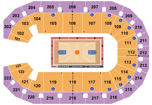 BASKETBALL GLOBETROTTERS Seating Map Seating Chart