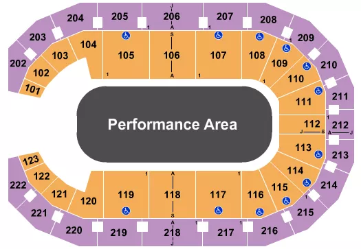 PERFORMANCE AREA Seating Map Seating Chart