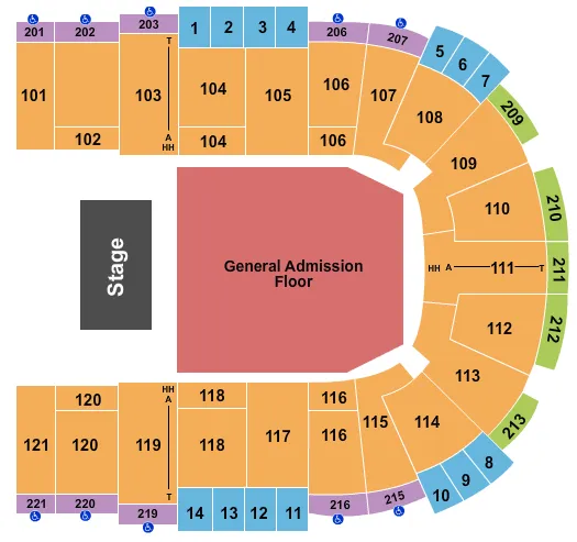 ENDSTAGE GA FLOOR Seating Map Seating Chart