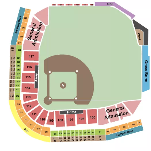 BASEBALL GA Seating Map Seating Chart