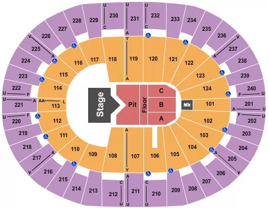 CODY JOHNSON Seating Map Seating Chart