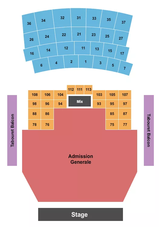 ENDSTAGE GA TABLES Seating Map Seating Chart