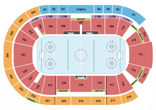 LEE PENNY ANDERSON ARENA HOCKEY Seating Map Seating Chart