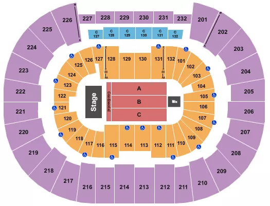 ENDSTAGE CONTINENTAL 3 Seating Map Seating Chart