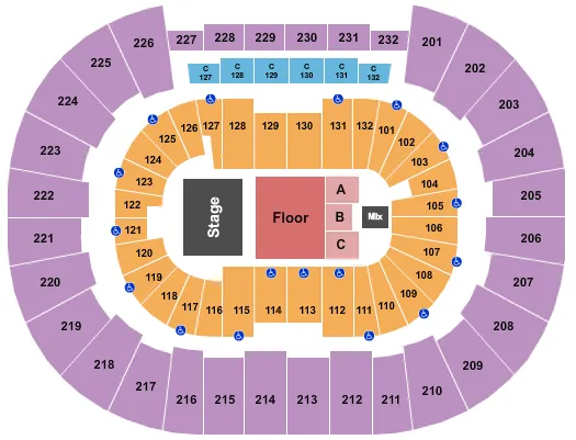 ENDSTAGE GA RSV FLOOR Seating Map Seating Chart