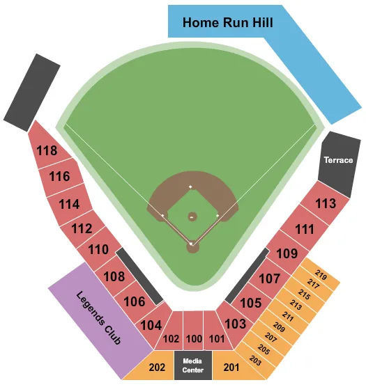LEGENDS FIELD KS BASEBALL Seating Map Seating Chart