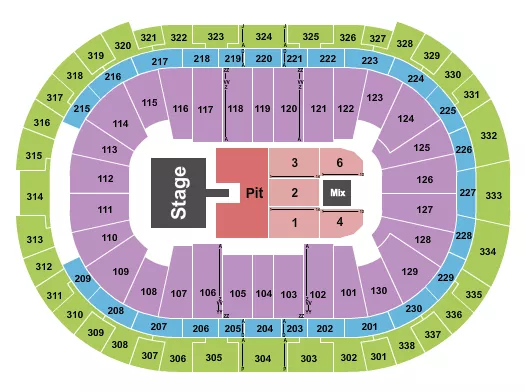 ENDSTAGE GA PIT W CATWALK Seating Map Seating Chart