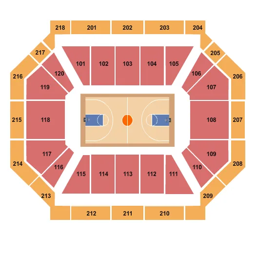 LEO D MAHONEY ARENA BASKETBALL Seating Map Seating Chart